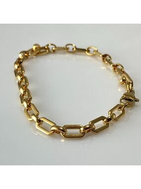 Gold Plated Chain Link Bracelet Stainless Steel